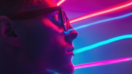 A Close-up Shot of a Abstract group of people with modern, colorful gradients