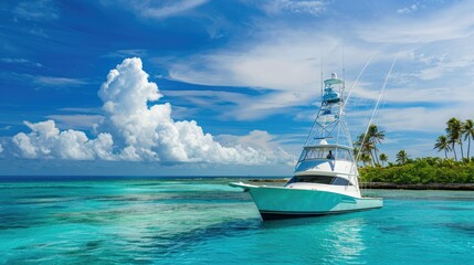 Obraz premium A beautiful view of a sport fishing boat