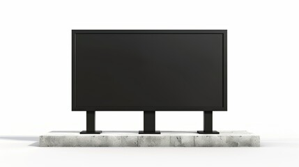 A black  rectangular signboard or display stand.