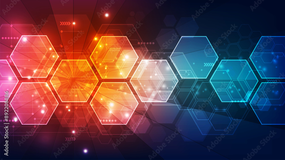 Poster abstract hexagon background. technology hexagon concept. vector illustration.
