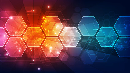 Abstract hexagon background. Technology hexagon concept. Vector illustration.