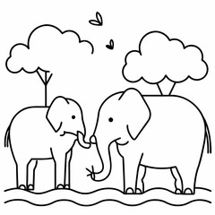 This fun and educational vector illustration coloring book features jungle animals like lions elephants and monkeys perfect for a jungle safari adventure