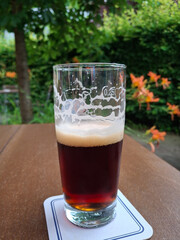 Black beer in the nature