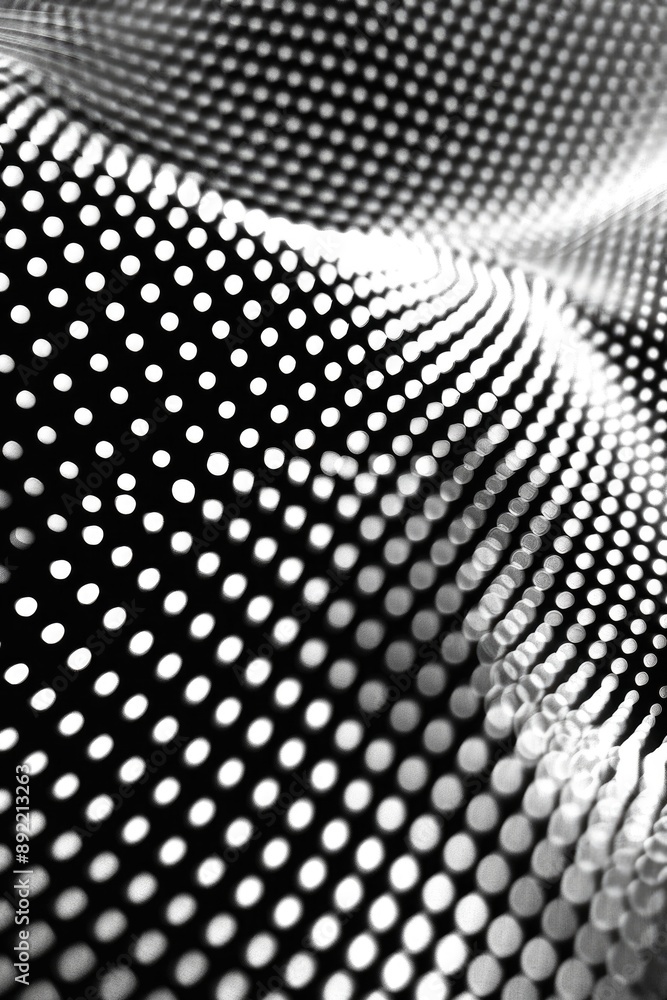 Poster A close-up view of black and white dots, suitable for use in graphic design or as a background image