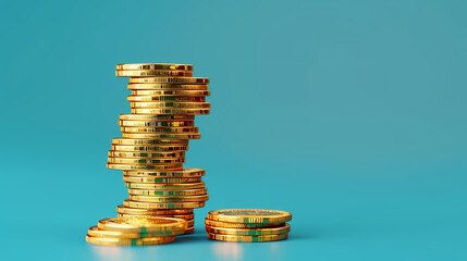Gold coins stacked to show financial growth