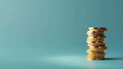 Gold coins stacked to show financial growth