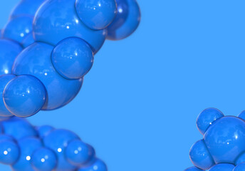 3d blue bubble abstract background render