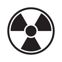 Radiation icon. Radiation sign. Nuclear threat symbol. Hazardous radiation. Danger warning icon. Nuclear safety. Radioactive waste.