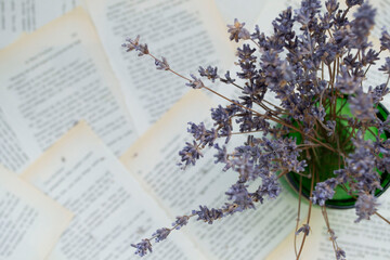lavender flowers on a wooden table