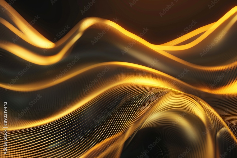 Poster Close-up of a wavy pattern on a dark background, suitable for use in designs and compositions where texture is key