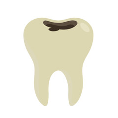 bad tooth cavity flat vector illustration clipart