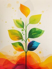 Bright and colorful leaflet design showcasing the importance of plant growth and sustainability