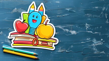 Sticker displaying BACK TO SCHOOL theme symbolizing education