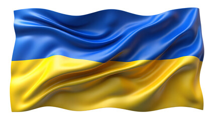 wavy Ukranian flag on a transparent background