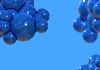 3d blue bubble abstract background render