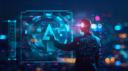 AI Artificial Intelligence technology.AI Assistant support. AI Optimization. Businessman innovation machine learning science network.