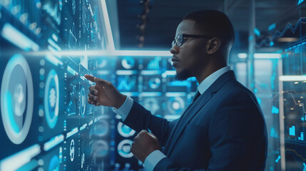 Businessman use AI technology support customer satisfaction and operational efficiency have significantly improved