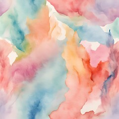 Abstract Watercolor Texture in Various Pastel Colors on White Background - 1