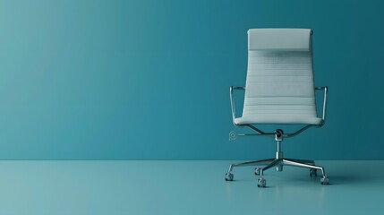 Searching for a new job opportunity. Office chair with blank search bar. Recruitment concept. 3D Render. 