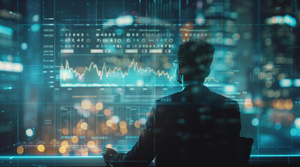 Fototapeta premium Businessman use AI technology for business management development