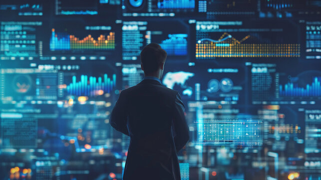 Businessman using AI technology enables advanced data analysis capabilities