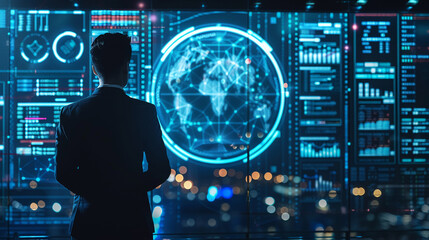 Businessman using AI technology enables advanced data analysis capabilities