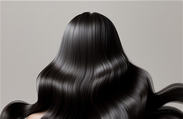 Back view of a woman with healthy hair