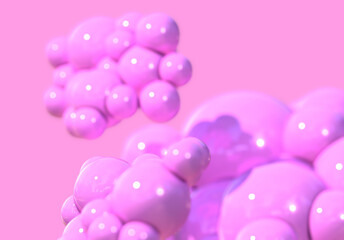 pink 3d bubble abstract background render
