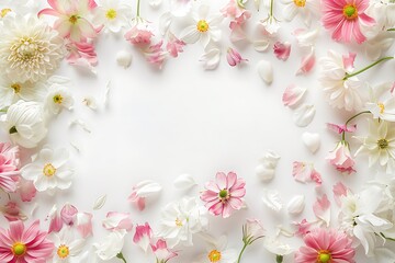 Obraz premium Floral Frame with Pink and White Blossoms
