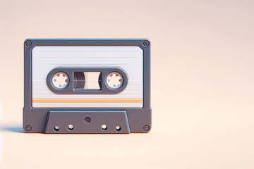 Fototapeta premium Cassette on a blank background. Space for text.
