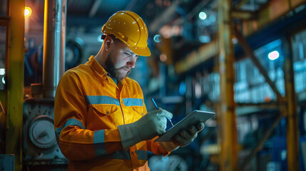 The engineer is monitoring the welding process for accuracy.