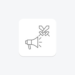 War Propaganda thinline icon , vector, pixel perfect, illustrator file