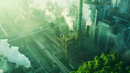 Obraz premium Concept Illustration of Green Industry Eco Power