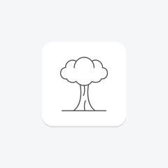 Nuclear War thinline icon , vector, pixel perfect, illustrator file