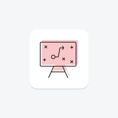 Strategy color shadow thinline icon , vector, pixel perfect, illustrator file