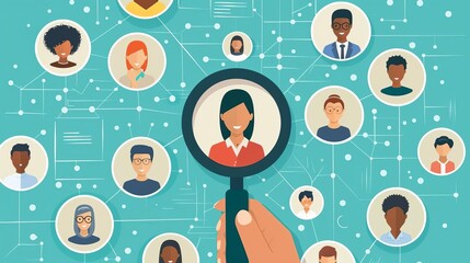 Digital recruitment strategy with online job postings, social media, and candidate profiles