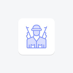 Infantry duotone line icon , vector, pixel perfect, illustrator file