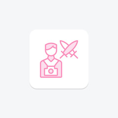 War Photographer duotone line icon , vector, pixel perfect, illustrator file