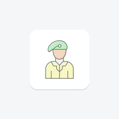Soldiers lineal color icon , vector, pixel perfect, illustrator file
