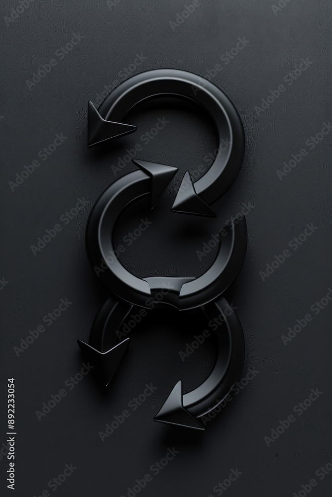 Aufkleber Close-up of a metal object with arrows, suitable for use in illustrations or graphics