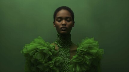 Discover the latest green dress fashion editorials showcasing vibrant and sophisticated styles in dynamic environments.
