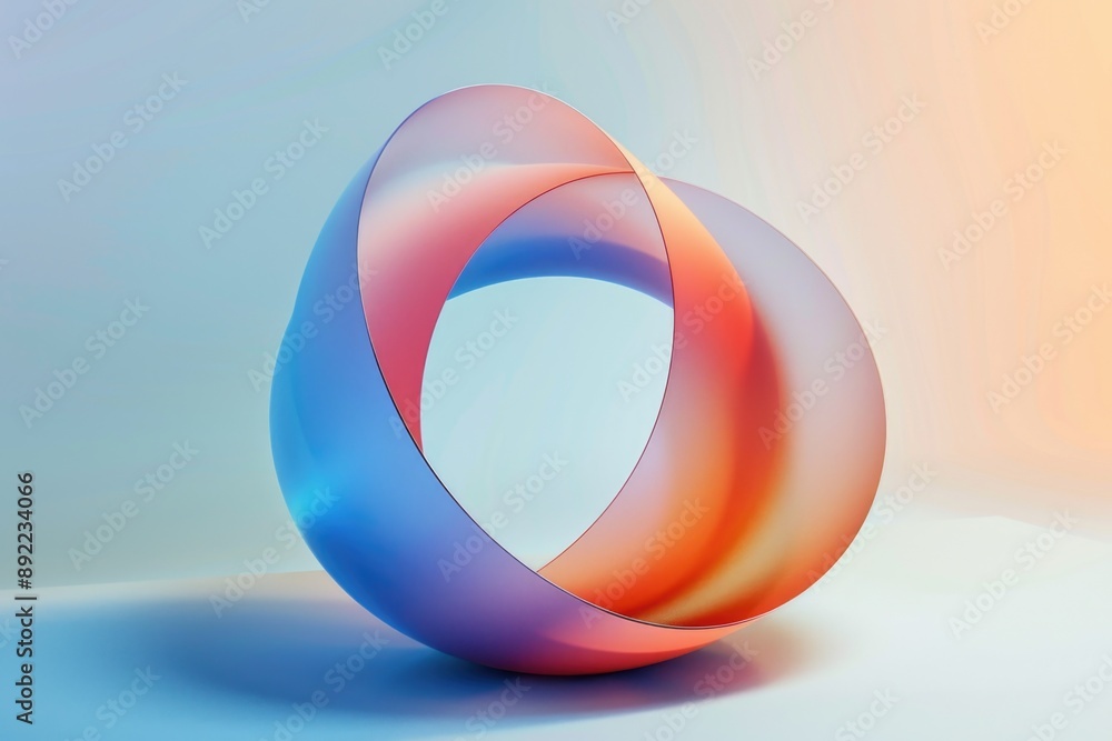 Poster a geometric illustration of a curved object