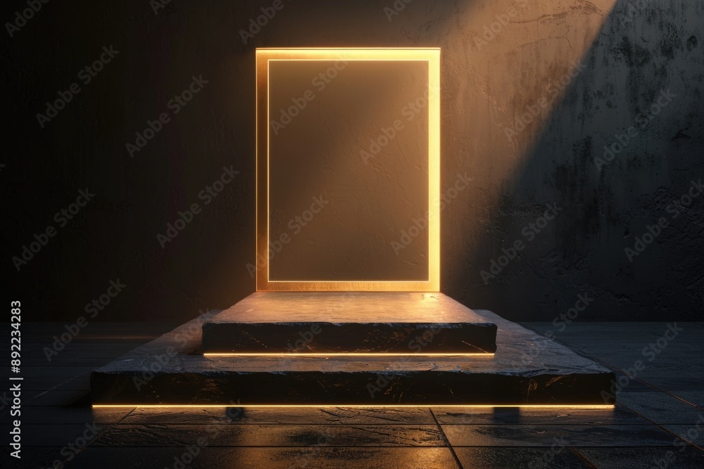 Aufkleber An empty room with a single light source entering from the doorway