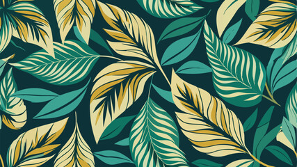 Luxury nature leaves pattern. Tropical leaf Wallpaper