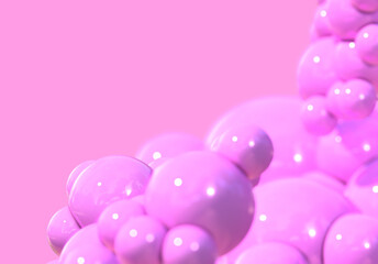 pink 3d bubble abstract background render