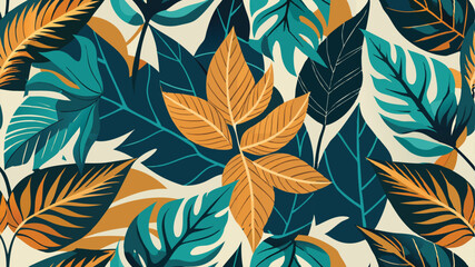 Fototapeta premium Luxury nature leaves pattern. Tropical leaf Wallpaper