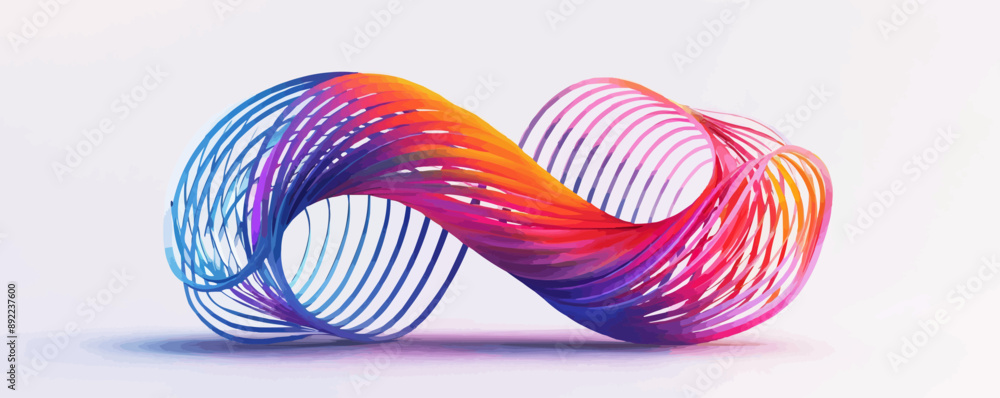 Wall mural Slinky toy on a white background. Vector flat minimalistic isolated