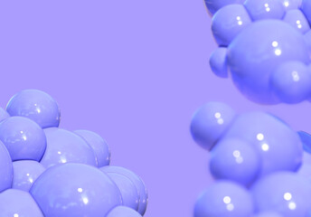 purple 3d bubble abstract background render