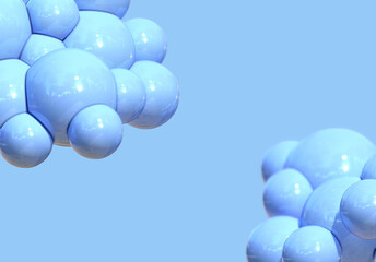 3d blue bubble abstract background render