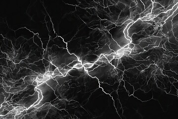 Obraz premium A Dramatic Abstract Design Featuring White Lightning Bolts on a Black Background